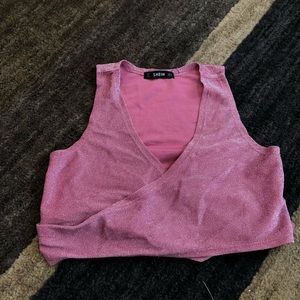 Pink sparkle crop top